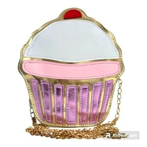 Cup Cake Faux Leather  Crossbody Bag
